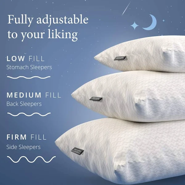 Cosy House Collection Bamboo Shredded Memory Foam Pillow, Queen Size, Adjustable Height