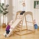 6-in-1 Jungle Gym Wooden Indoor Playground with Double-Sided Ramp and Monkey Bars