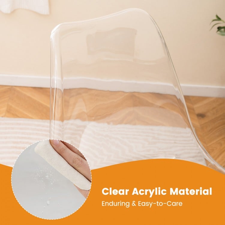 Armless Rolling Office Chair with Swivel Seat and PU Leather Cushion