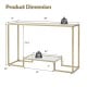 48 Inch 2-Tier Console Table with Tempered Glass Tabletop for Hallway