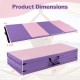 Folding Gymnastics Mat with Carry Handles and Sweatproof Detachable PU Leather Cover