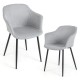 Set of 2 Upholstered Dining Chair with Ergonomic Backrest Design