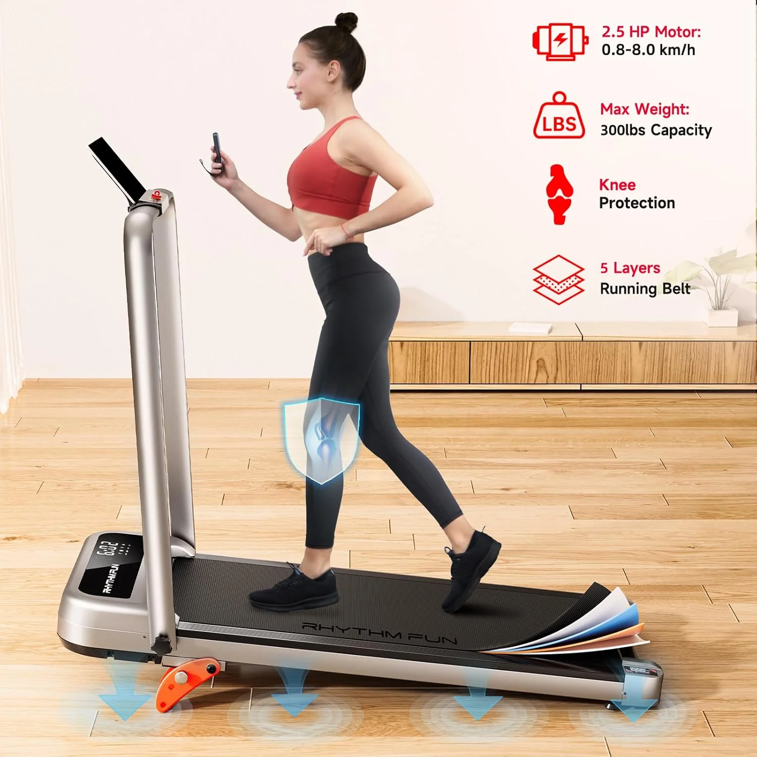 RHYTHM FUN CP01 Foldable Treadmill with Incline