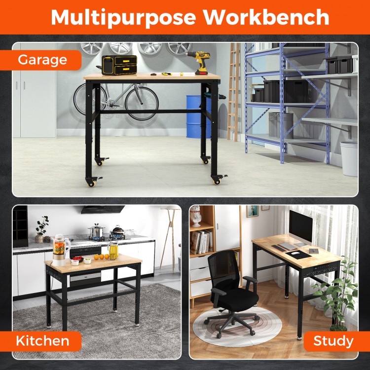 48 Inch Adjustable Work Bench with Power Outlets