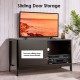 Wooden TV Stand with Sliding Doors for TVs up to 50 Inch