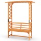 6.5 FT Tall Patio Garden Arbor with Pergola and 2-Seat Bench for Garden Backyard Decoration