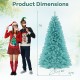 6/7 FT Blue Artificial Christmas Tree with 280/380 Warm White LED Lights and Foldable Metal Stand