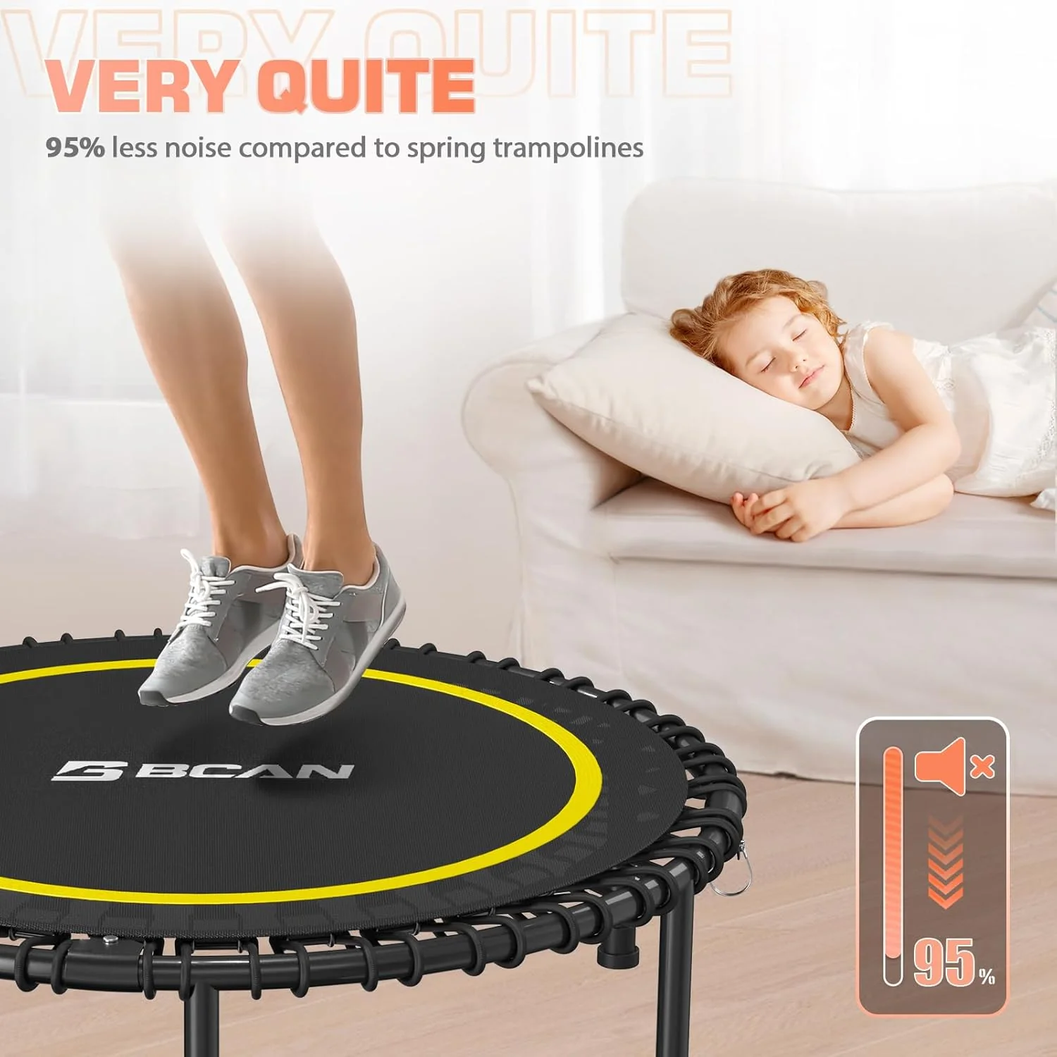 BCAN 450/550 LBS Foldable Mini Trampoline, 40