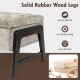 Modern Chenille Storage Bench with Solid Rubber Wood Legs