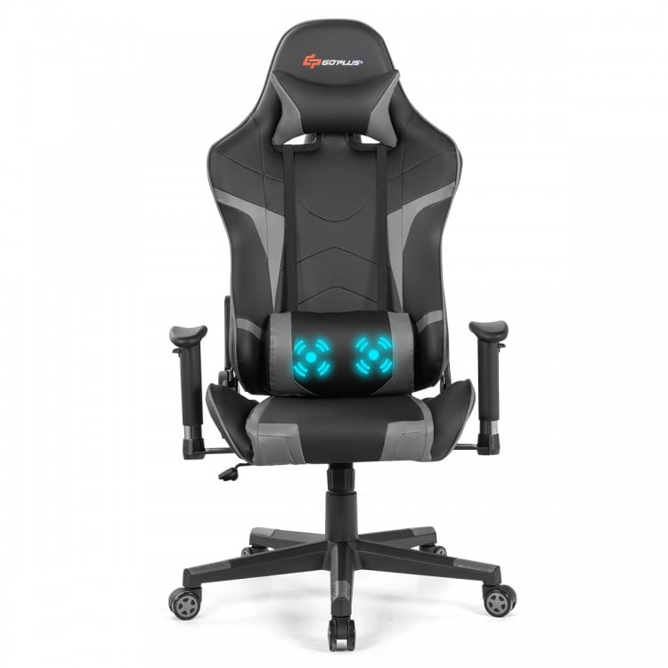 Reclining Swivel Massage Gaming Chair with Lumbar Support