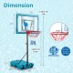 3.8-4.4 Feet Height Adjustable Pool Basketball Hoop for Kids Teens and Adults
