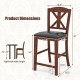 24 Inch Upholstered Dining Chair with Hollowed High Backrest Set of 2