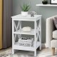 3-Tier X-Design Nightstands with Storage Shelves for Living Room Bedroom