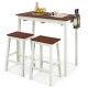 3-Piece Bar Table Set with 2 Wine Holders and Wooden Legs
