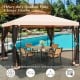 10 x 10 Feet 2-Tier Vented Metal Canopy with Mosquito Netting
