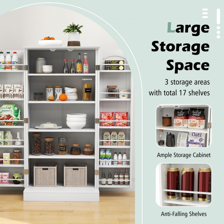 Freestanding Buffet Cupboards Sideboard with 2 Doors and Anti-Tipping Devices