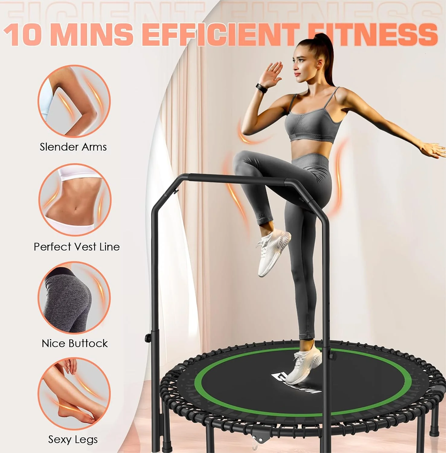 BCAN 450/550 LBS Foldable Mini Trampoline, 40