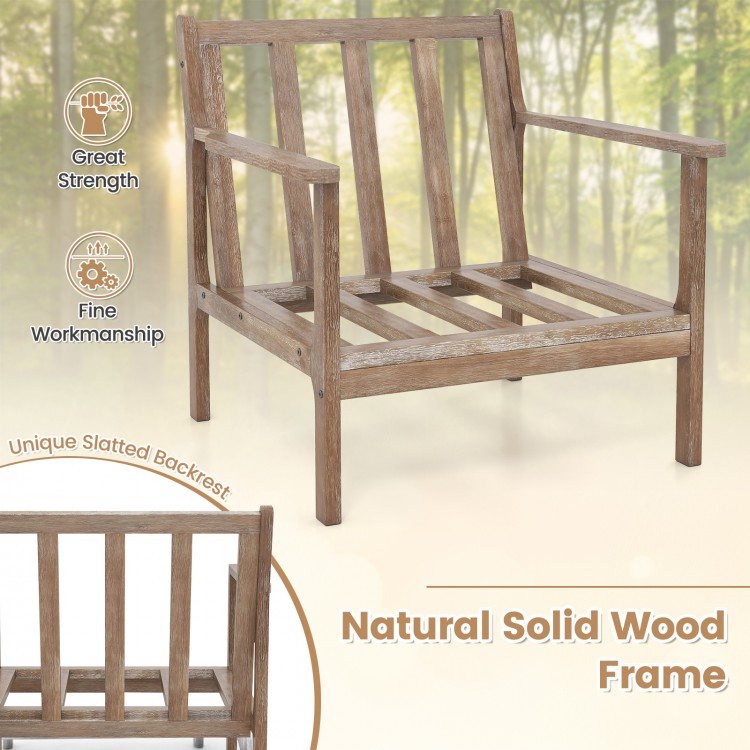 Modern Accent Chair with Solid Rubber Wood Armrests