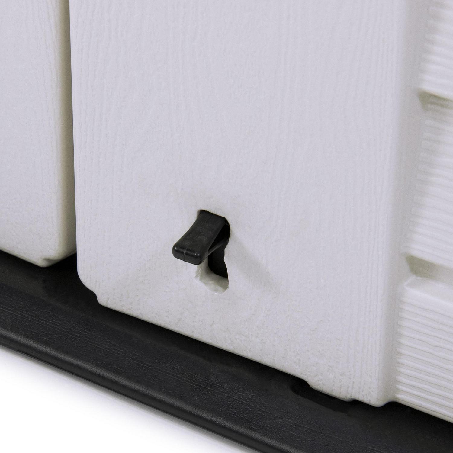 Stout Stuff 26 cu. ft. Plastic Outdoor Horizontal Storage Shed, Durable & Weather-Resistant, Gray/White