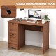 Wooden Computer Desk Workstation with 2 Drawers for Home and Office