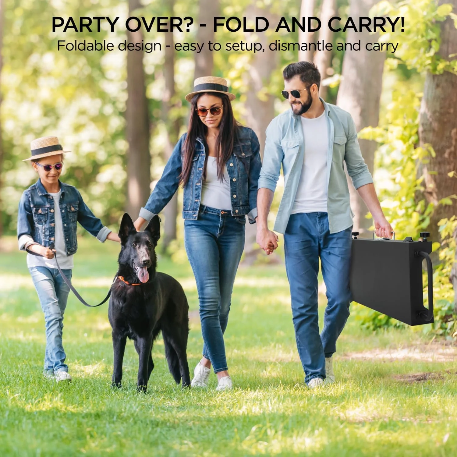 Universal Portable Grill Table for Blackstone & Ninja Grills with Wheels, Spice Rack, Bottle Opener, & Towel Holder – Black, 31′′x18′′ Rust-Proof Steel