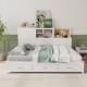 Twin/Full Size Wooden Daybed with 3 Drawers with Storage Shelves