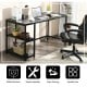 47/55 Inch Computer Desk Office Study Table Workstation Home with Adjustable Shelf Black