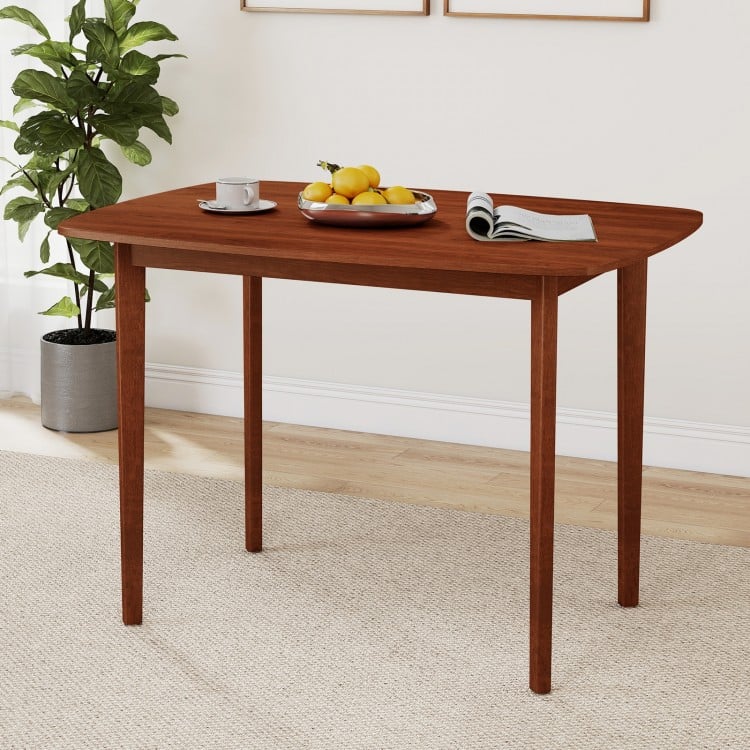 Wooden Dining Table for 2-4 People Kitchen Table with Rubber Wood Legs