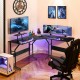 88.5 Inch L Shaped Reversible Computer Desk Table with Monitor Stand