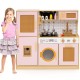 Kids Wooden Kitchen Playset with Realistic Lights and Sounds