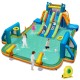 Kids Inflatable Water Slide with 2 Long Slides and 2 Soccer Gates with 1100W Blower