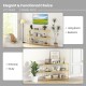 3 Tier TV Stand Console Table with Tempered Glass Shelves for Living Room