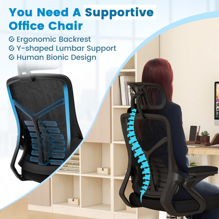 Ergonomic Mesh Office Chair with Lumbar Support and Rocking Function