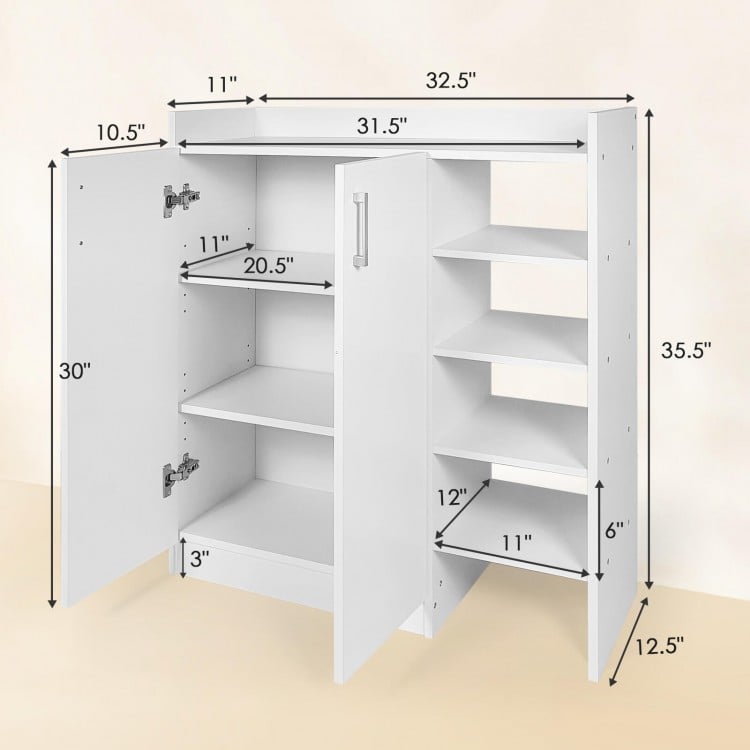 Freestanding Shoe Cabinet with 3-Postition Adjustable Shelves