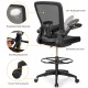 Height Adjustable Drafting Chair with Flip Up Arms for Home Office