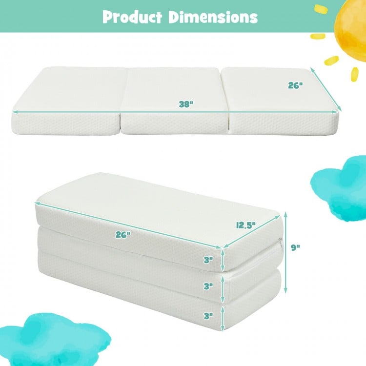 Memory Foam Foldable Baby Mattress with Carrying Bag
