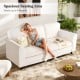 Upholstered Teddy Velvet 3-Seat Sofa with Comfy Back Pillows