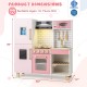 Wooden Pretend Play Kitchen with Ice Maker Range Hood and Blackboard