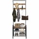 Industrial Coat Shoe Bench Entryway Shelf with 9 Hooks