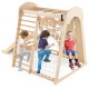 8-in-1 Indoor Jungle Gym Wooden Playground with Swing and Climbing Wall