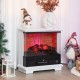 27 Inch Freestanding Electric Fireplace with 3-Level Vivid Flame Thermostat