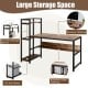 59-Inch Computer Desk Home Office Workstation with 4-Tier Storage Shelves