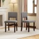 Set of 2 Wooden Dining Chair with Acacia Wood Frame Padded Seat and Back