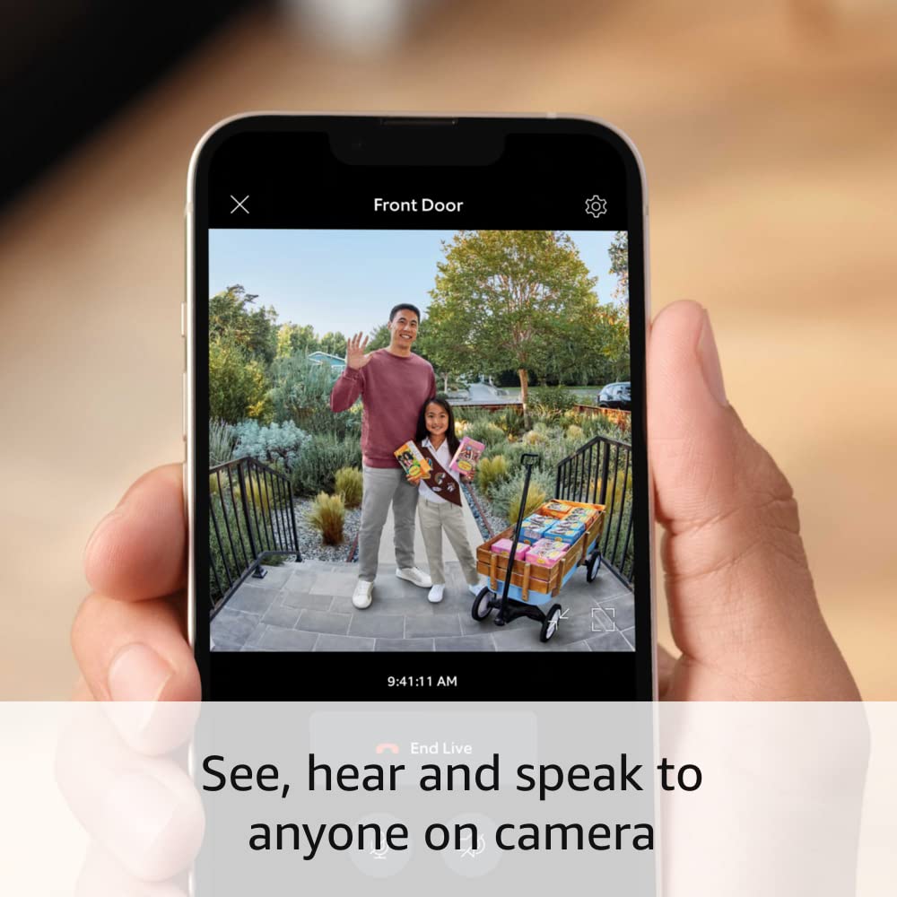 Ring Battery Doorbell Plus, 1536p HD+ Video, Motion Detection, Two-Way Talk, Alexa Compatible, Satin Nickel