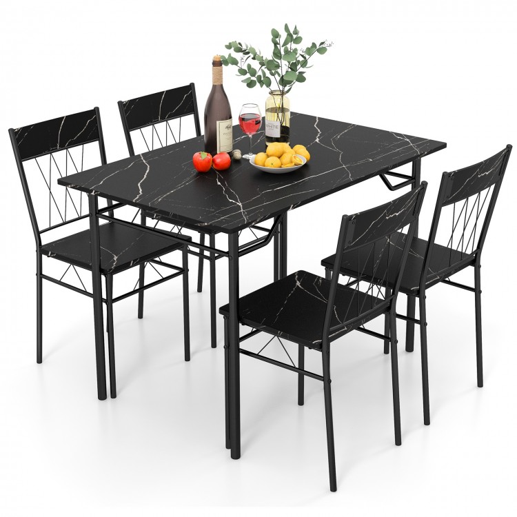 5-Piece Dining Table Set for 4 with Kitchen Table and 4 Dining Chairs