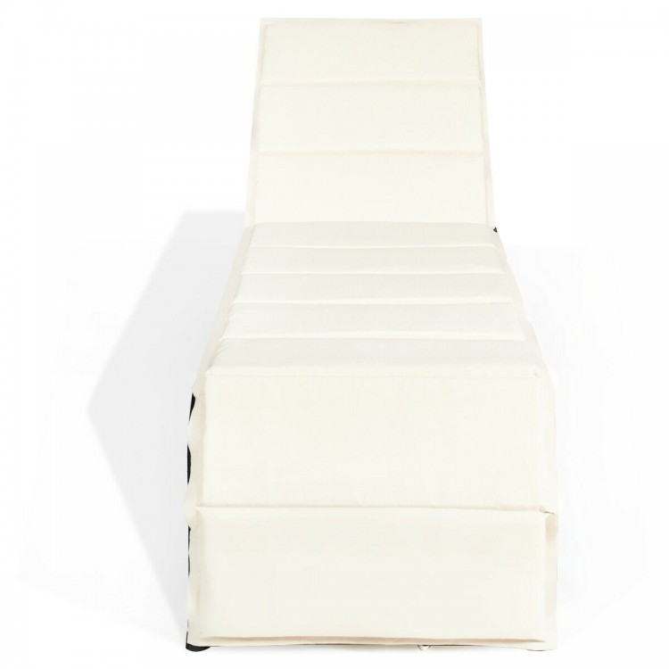 Adjustable Patio Rattan Lounge Chair with Cushioned