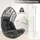Hanging Egg Chair PE Rattan Swing Hammock Chair with Soft Pillow and Cushion