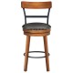 25.5 Inch/30.5 Inch 360-Degree Bar Swivel Stools with Leather Padded