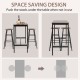 3 Pieces Bar Table Set with Dining Table and 2 Round Stools