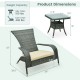3-Piece Wicker Adirondack Set with Comfy Seat Cushions